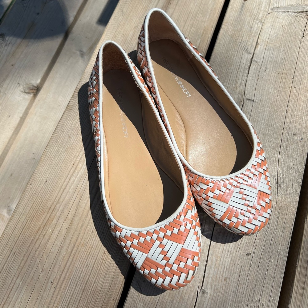 REBECCA MINKOFF bohemian boho woven flats casual shoe